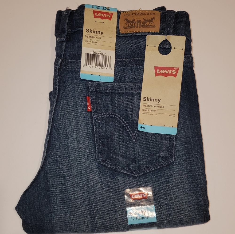 🆕️Girls Levi's skinny jeans 12R Adj Stretch NWT